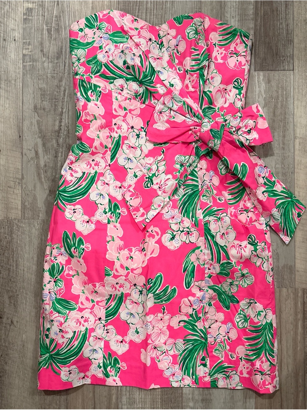 Lilly Pulitzer Pink Floral Strapless Dress